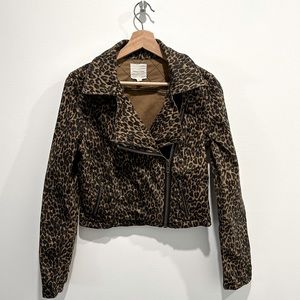 Leopard Print Crop Jean Jacket
